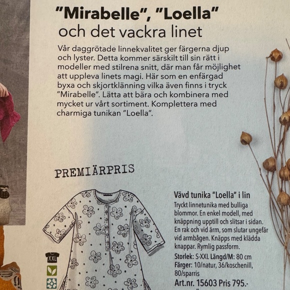 NWT Gudrun Sjödén “Loella” Tunic – 100% Linen, Size S - Picture 14 of 16